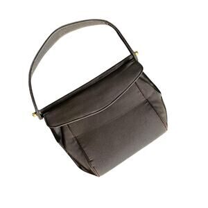 Ronay Vintage Black Handbag with Burgundy Piping